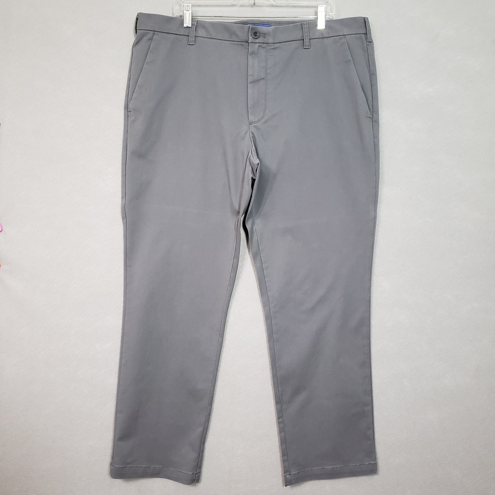 IZOD Mens 40x30 Straight Pants Gray Chino Casual Workwear Stretch